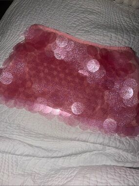 Dolls Kill Pink Sequin Tulle Mini Skirt